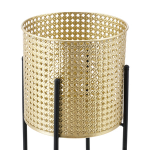 Stojak na doniczkę Mol 2-częściowy czarno-złoty en.casa