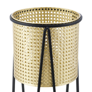 Stojak na doniczkę Musson 2-częściowy czarno-złoty en.casa