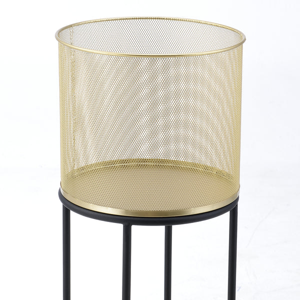 Stojak na doniczkę Manhay 2-częściowy czarno-złoty en.casa