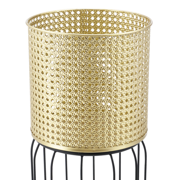 Stojak na doniczkę Maaseik 2-częściowy Czarny-złoty en.casa