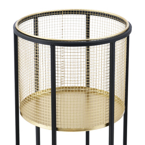 Stojak na doniczkę Malgedem 2-częściowy czarno-złoty en.casa