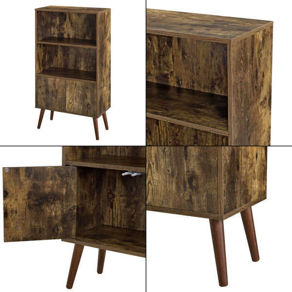 Regał na książki Ängelholm 113x60x30 cm z 2 drzwiami szafki i 2 dużymi półkami en.casa