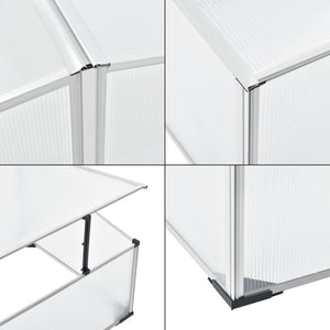 Tunel do wczesnej uprawy Mossel z podwójnym dachem 100x120x40 cm aluminium poliwęglan en.casa