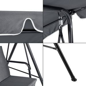 Huśtawka Hollywood 172x112x152cm 3-osobowa maks. 270 kg en.casa