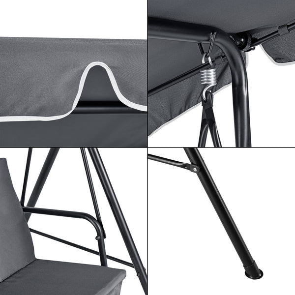 Huśtawka Hollywood 172x112x152cm 3-osobowa maks. 270 kg en.casa