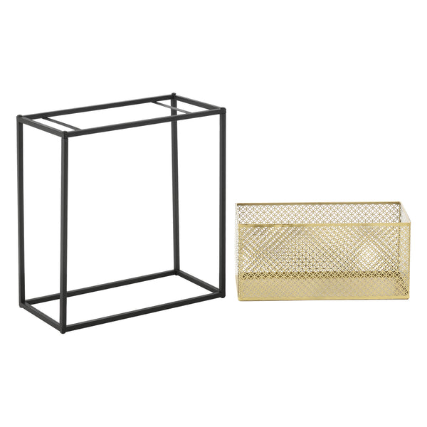 Stojak na kwiaty Anderlues zestaw 2 szt. czarny/mosiężny en.casa