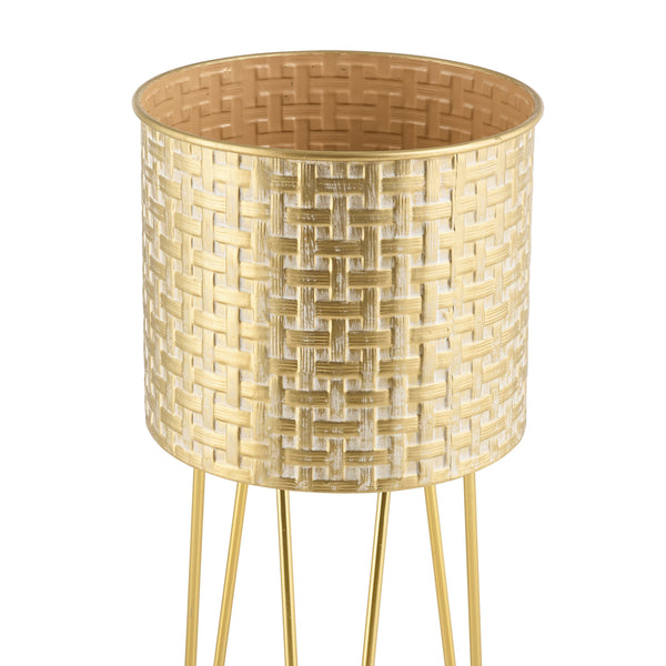 Stojak na kwiaty Kalmthout zestaw 3 sztuki w kolorze mosiądzu en.casa