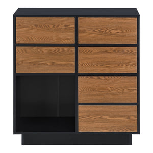 Szafka boczna Krokom 88x80x30 cm czarna/ciemne drewno en.casa