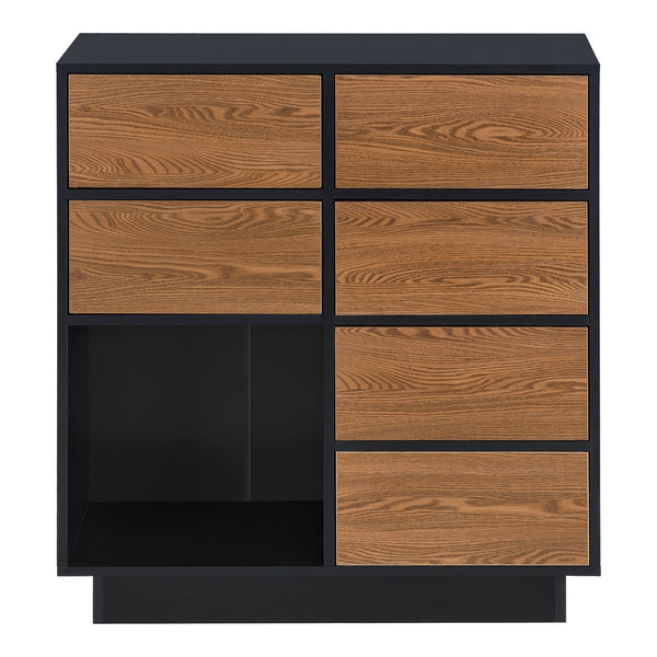 Szafka boczna Krokom 88x80x30 cm czarna/ciemne drewno en.casa