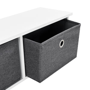 Wieszak ścienny Horsens z pojemnikami do przechowywania 100x20x30cm biały/szary en.casa