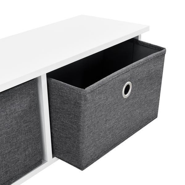 Wieszak ścienny Horsens z pojemnikami do przechowywania 100x20x30cm biały/szary en.casa