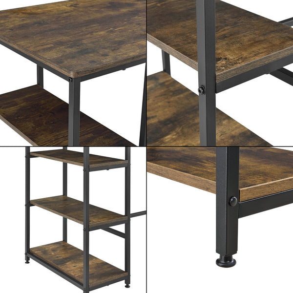 Stolik barowy Växjö 100x109x60cm ciemne drewno en.casa