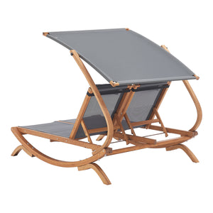 Leżanka podwójna Karystos 197x156x144cm Ciemnoszary [en.casa]