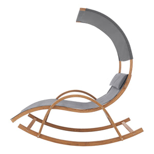 Leżak bujany Kasos 181x135x190cm ciemnoszary [en.casa]