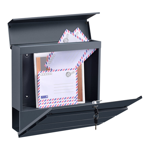 Skrzynka na listy Achtrup 37x37x11cm stal antracyt [en.casa]