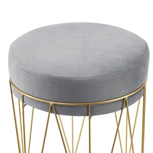 Taboret Melsele do ok. 100 kg szary/kolor mosiądzu [en.casa]
