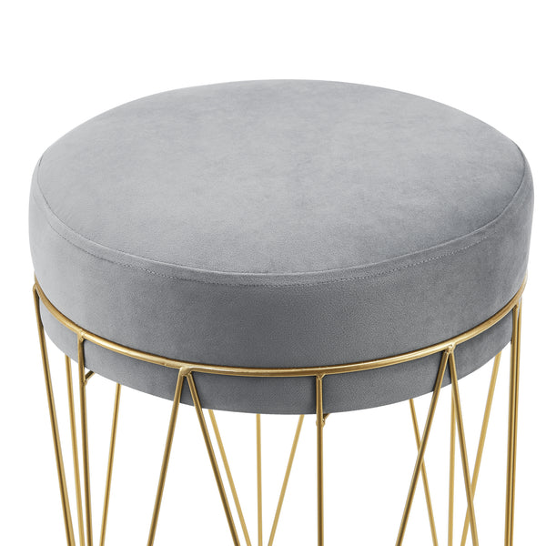 Taboret Melsele do ok. 100 kg szary/kolor mosiądzu [en.casa]