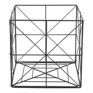 Kosz na gazety Temse 40x40x40cm metalowy czarny [en.casa]