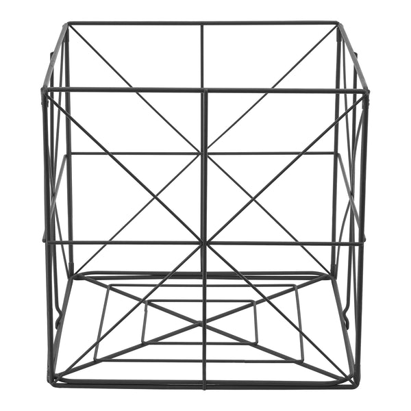 Kosz na gazety Temse 40x40x40cm metalowy czarny [en.casa]