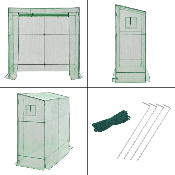 Szklarnia Vlaardingen 198x78x200cm Zielona [en.casa]