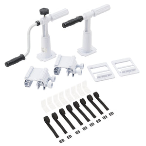 Urządzenie do zwijania basenu Oliveti z suwakami aluminium [en.casa]