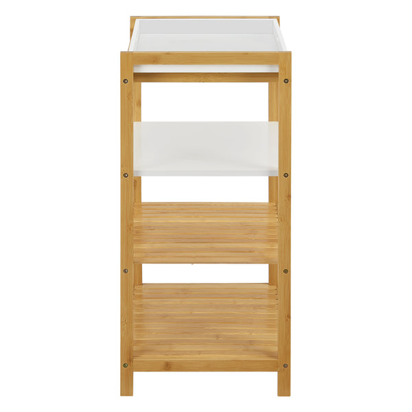 Regał stojący z bambusa Kiuruvesi z półką na tacę [en.casa]