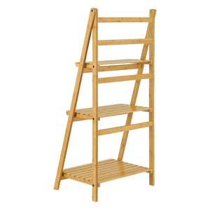 Regał na drabinie z bambusa Lapua z 3 półkami [en.casa]