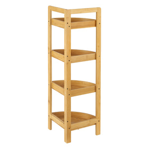 Bambusowa półka łazienkowa Lestijärvi półka narożna z 4 półkami 80x23x23cm [en.casa]