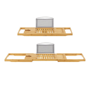 Półka na wannę Orivesi bambusowa, wysuwana 70 - 105,5 cm [en.casa]