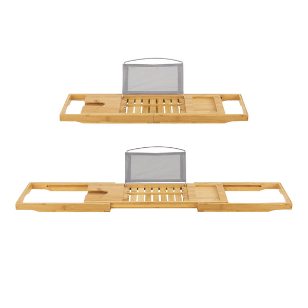 Półka na wannę Orivesi bambusowa, wysuwana 70 - 105,5 cm [en.casa]