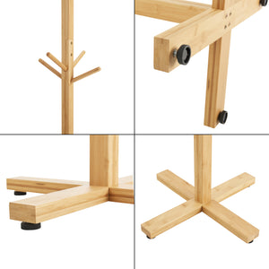 Wieszak na płaszcze Jämsä 176 x 38 x 38 cm 12 haczyków bambus natura [en.casa]