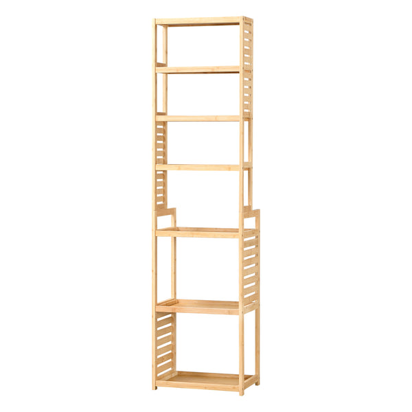 Półka stojąca Forssa 165 x 42 x 28 cm naturalny bambus [en.casa]