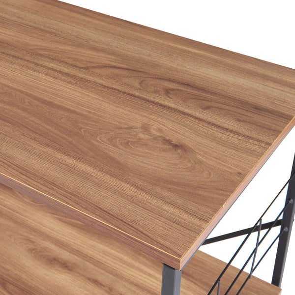 Regał stojący Billund z 4 półkami 133 x 60 x 42 cm czarny / orzech [en.casa]