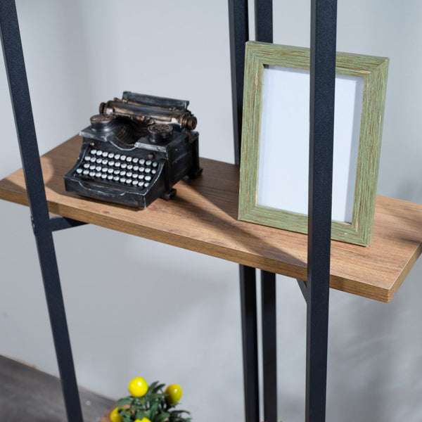 Regał stojący Bjerringbro 150 x 55 x 24 cm Czarny / wygląd orzecha włoskiego [en.casa]