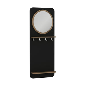 Panel do szafy Helsinge z lustrem 150x60x15 cm czarny [en.casa]