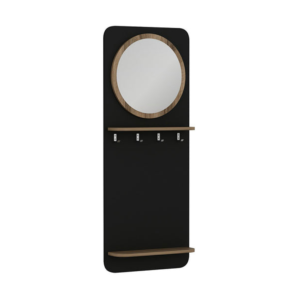 Panel do szafy Helsinge z lustrem 150x60x15 cm czarny [en.casa]