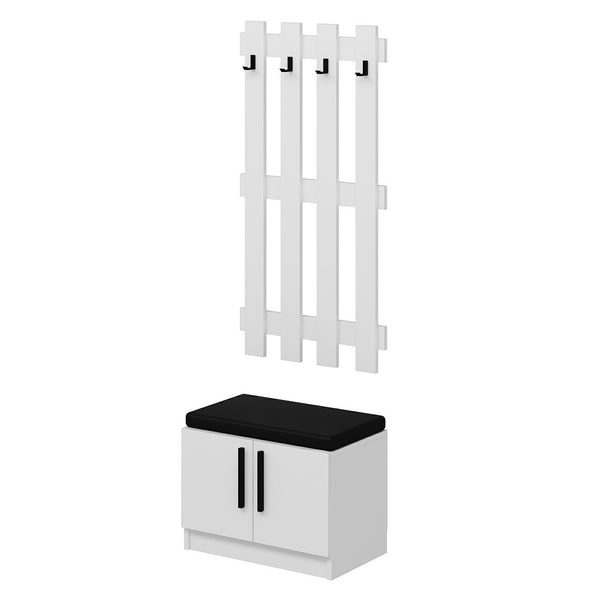 Panel do szafy z ławką na buty Farum White [en.casa]