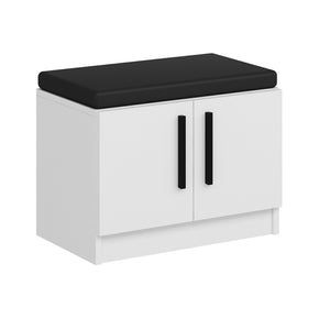 Ławka na buty Fjends z 2 drzwiami i 3 półkami Biała [en.casa]