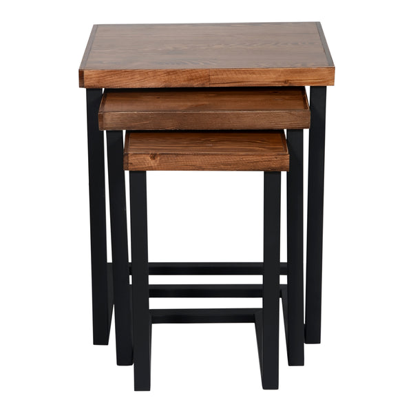 Zestaw stolików Rørvig w zestawie 3 z drewna sosnowego, bejcowane [en.casa]