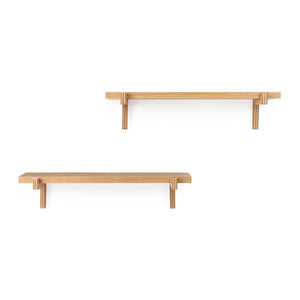Półka ścienna Rødby zestaw 2 55x15x12 cm buk [en.casa]