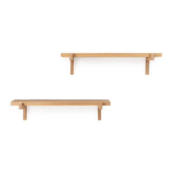 Półka ścienna Rødby zestaw 2 55x15x12 cm buk [en.casa]
