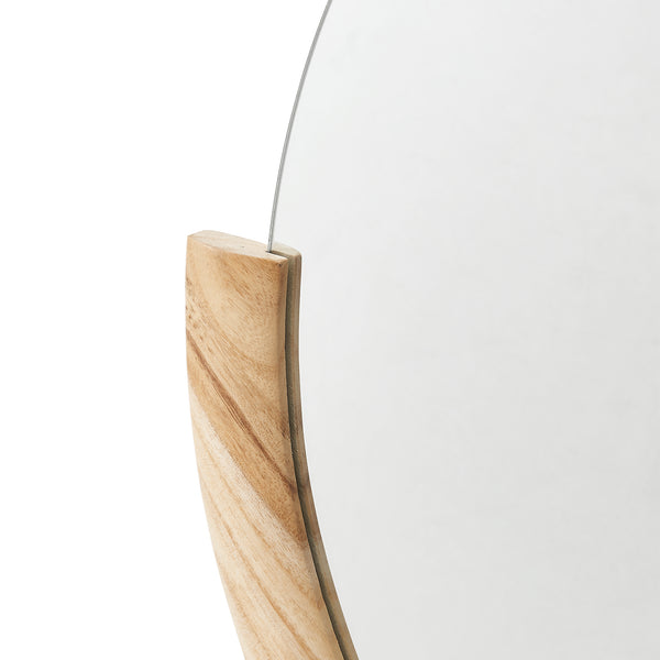 Lustro ścienne Atri okrągłe naturalne z ramą 61x64cm [en.casa]