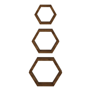 Zestaw półek ściennych Stubbekøbing 3-częściowy Drewno sosnowe Ciemny odcień drewna [en.casa]