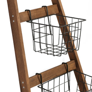 Półka drabinkowa Sejlflod z 4 metalowymi koszami [en.casa]