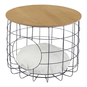 Wiklinowy stolik Haapajärvi w zestawie 2 sztuk z jaskinią dla kota [en.casa]