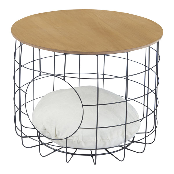 Wiklinowy stolik Haapajärvi w zestawie 2 sztuk z jaskinią dla kota [en.casa]