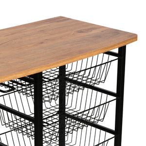 Wózek do serwowania Rønnede metalowy czarny [en.casa]