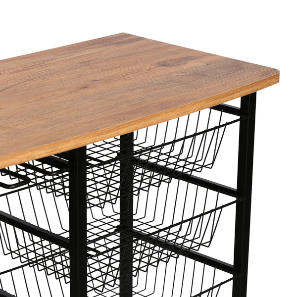 Wózek do serwowania Rønnede metalowy czarny [en.casa]