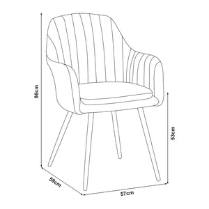 Kannonkoski zestaw 2 krzeseł do jadalni beżowy [en.casa]