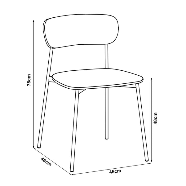 Krzesło do jadalni Jyväskylä zestaw 2 78x45x48 cm beżowy [en.casa]